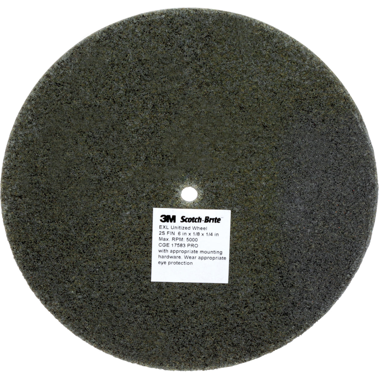 Scotch-Brite™ EXL Unitized Wheel, 6" x 1/8", 1/4" Arbor, Fine Grit, Silicon Carbide