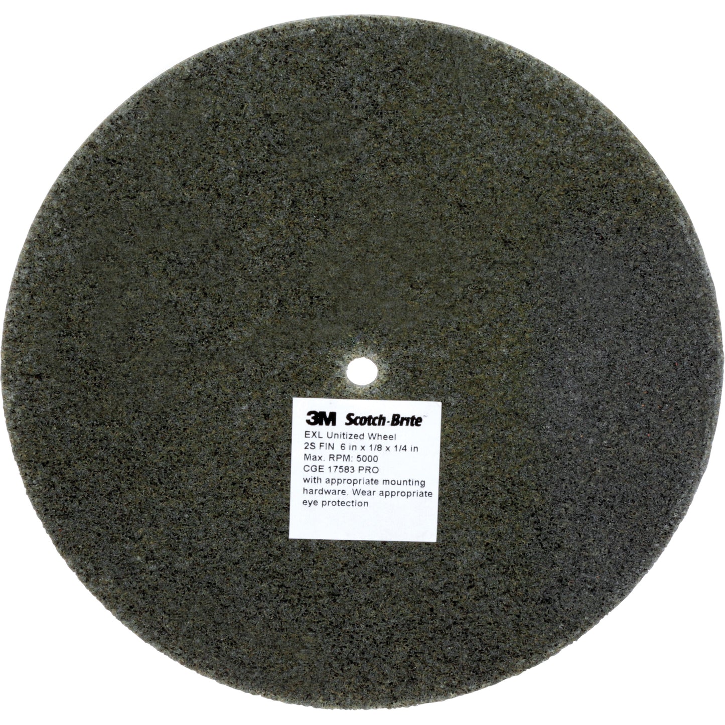 Scotch-Brite™ EXL Unitized Wheel, 6" x 1/8", 1/4" Arbor, Fine Grit, Silicon Carbide