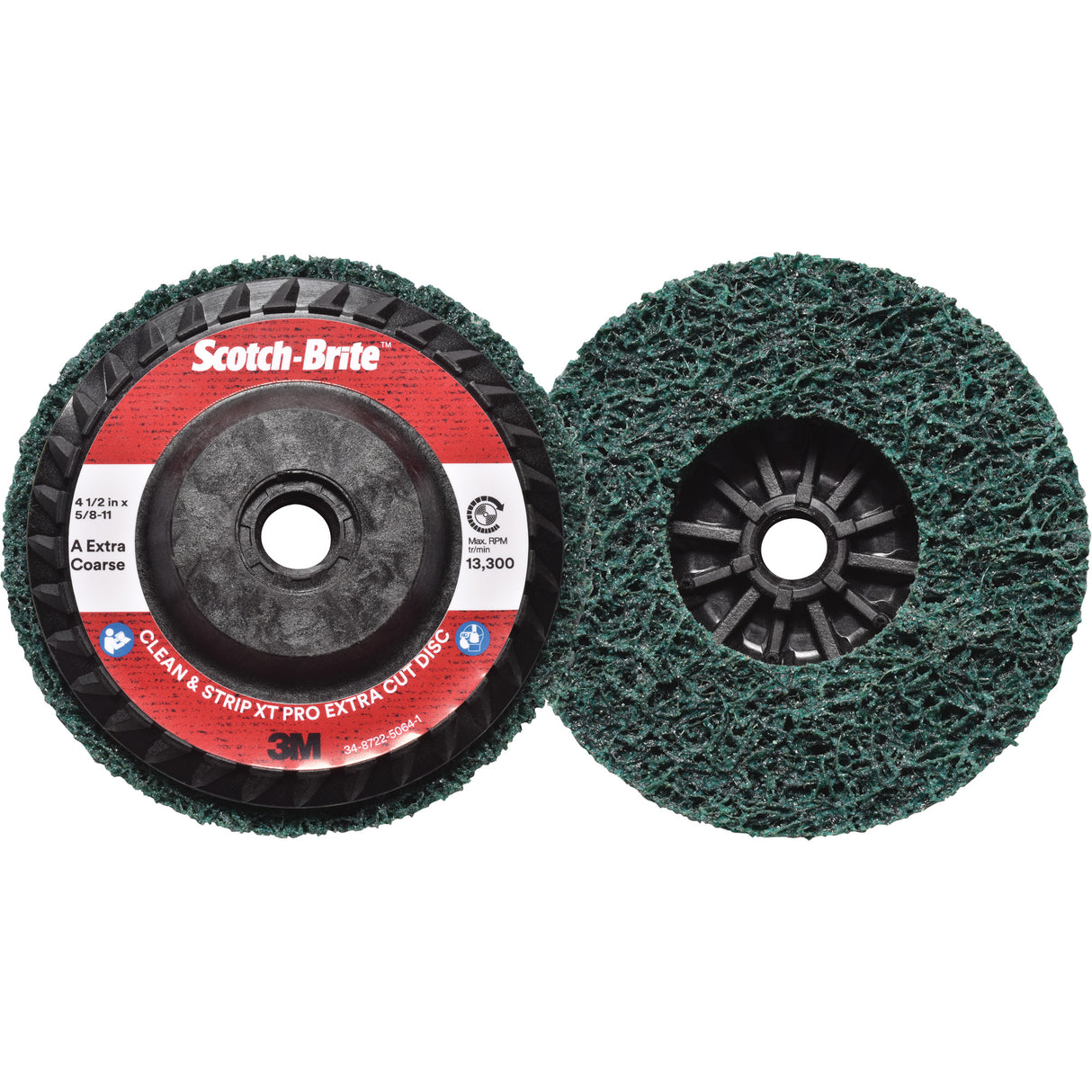 Scotch-Brite™ Clean & Strip XT Pro Extra Cut Disc, 4-1/2" Dia., Extra Coarse Grit, Aluminum Oxide