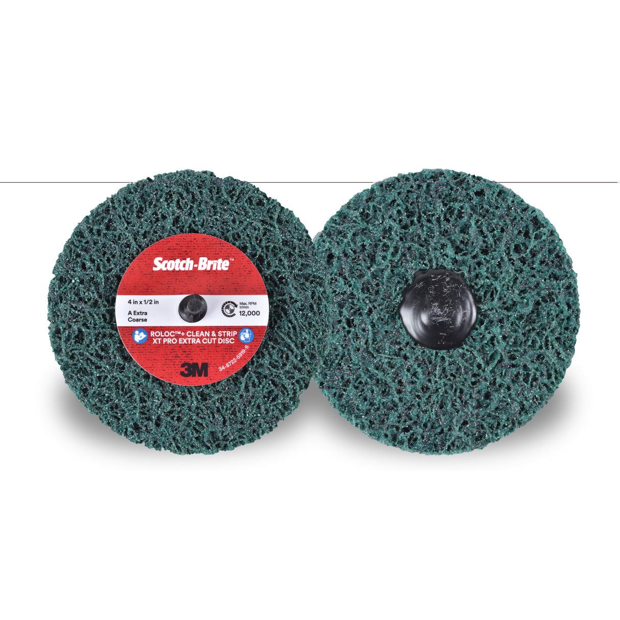 Scotch-Brite™ Roloc™+ Clean & Strip XT Pro Extra Cut Disc, 4" Dia., Extra Coarse Grit, Aluminum Oxide