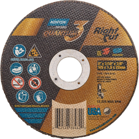 Quantum3™ RightCut™  Small Diameter Cut-Off Wheel, 5" x 1/16", 7/8" Arbor, Type 01/41, Ceramic Alumina, 12225 RPM