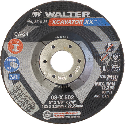 Xcavator XX™ Grinding Wheel, 5" x 1/8", 7/8" Arbor, Ceramic, Type 27