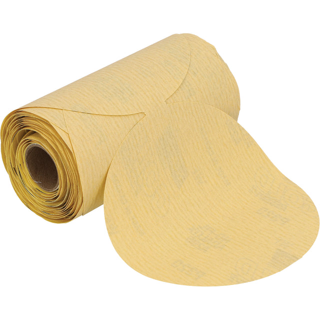 A296 Series Sanding Disc Roll with PSA Attachment, 5" Dia., 320 Grit, Aluminum Oxide