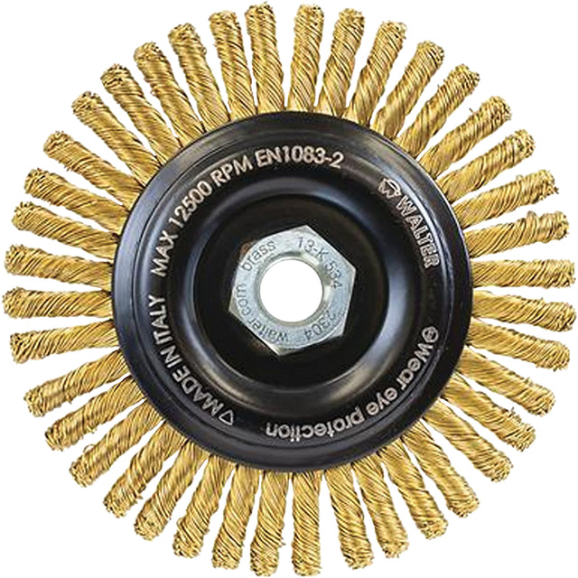 Spark-Free Brass Wire Wheel, 5" Dia. x 5/8"-11 Arbor