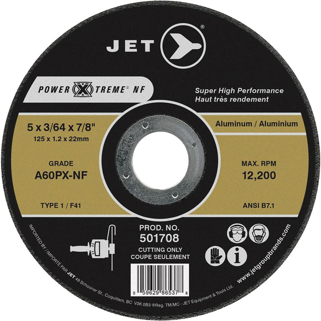 Power-Xtreme A60PX-NF Cut-Off Wheel, 5" x 3/64", 7/8" Arbor, Type 1, 12200 RPM