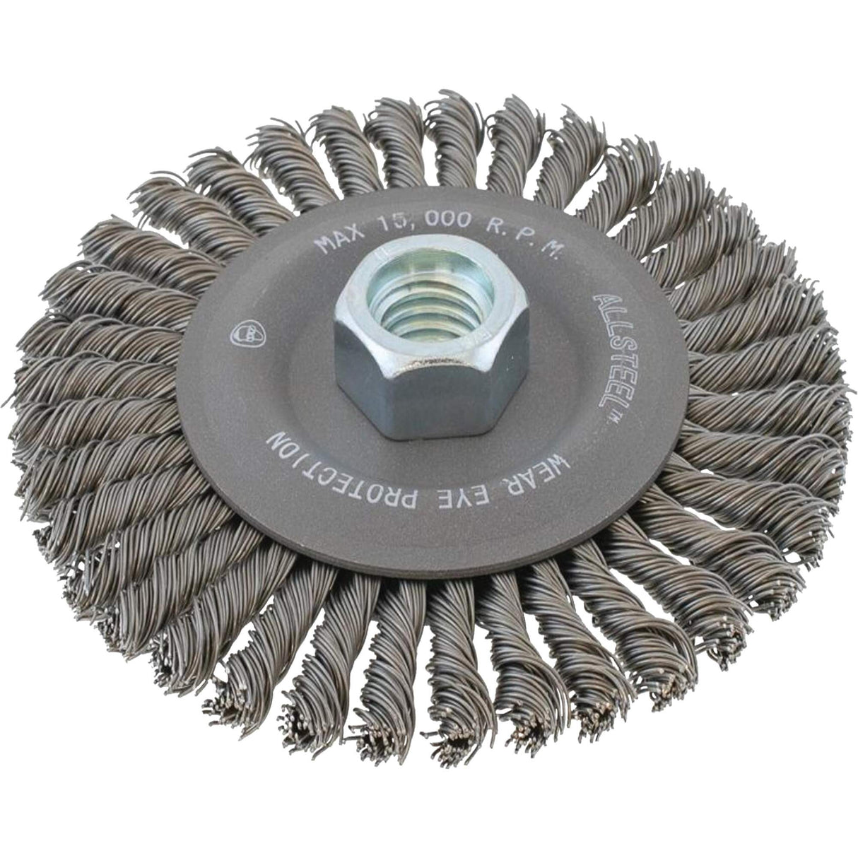 ALLSTEEL™ Wheel Wire Brush, 6" Dia., 0.02" Fill, 5/8"-11 Arbor