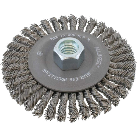 ALLSTEEL™ Wheel Wire Brush, 6" Dia., 0.02" Fill, 5/8"-11 Arbor