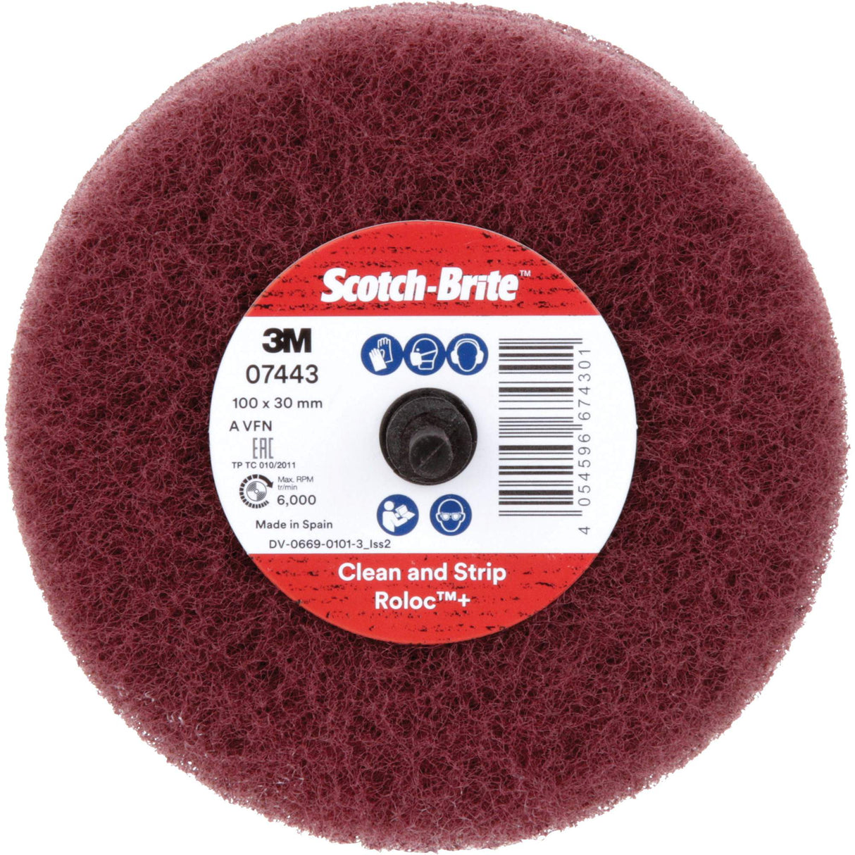 Scotch-Brite™ Roloc™ Plus General Purpose Scuffing Wheel, 4" Dia.