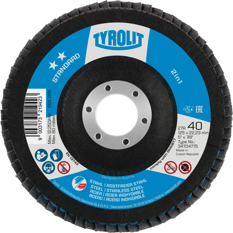 2-in-1 Flap Disc, 5" x Type 27A, 60 Grit