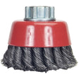 Knotted Wire Cup Brush, 4" Dia. x 5/8"-11 Arbor