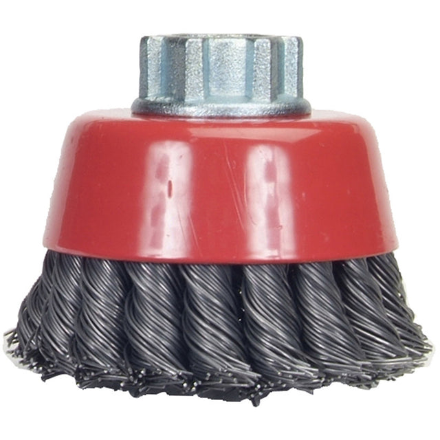 Knotted Wire Cup Brush, 6" Dia. x 5/8"-11 Arbor