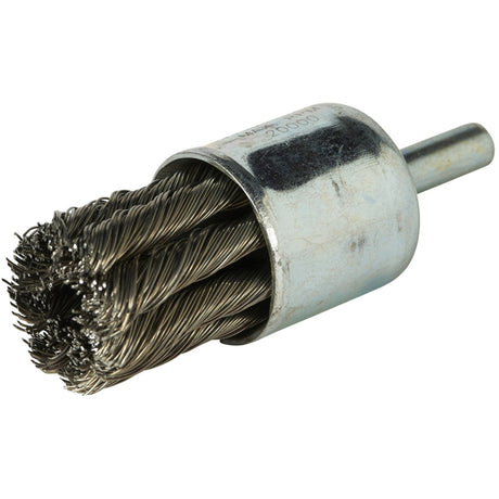 Stem Mounted Knotted Wire Brush, 3/4" Dia. x 1/4" Arbor