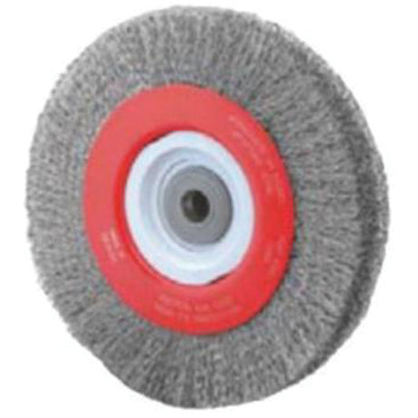 Crimped Bench Wheel, 8" Dia., 0.014" Fill, 1/2"-2 Arbor