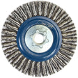 Stringer Bead Knot Wire Brush For Angle Grinders, 4" Dia., 0.02" Fill, 5/8"-11 Arbor, Stainless Steel