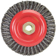 Stringer Bead Knot Wire Brush For Angle Grinders, 5" Dia., 0.02" Fill, 5/8"-11 Arbor, Steel