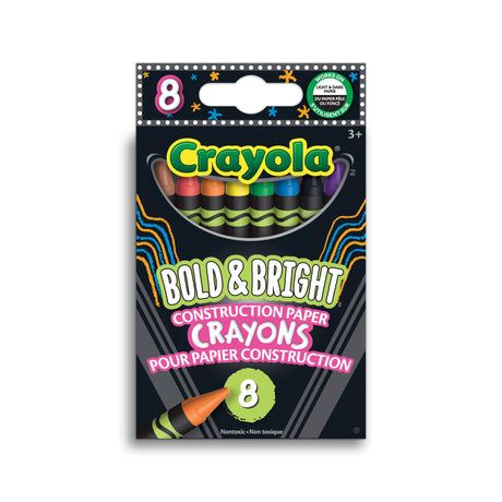 Crayola Bold & Bright Construction Paper Crayons, 8 Count (Case of 48)