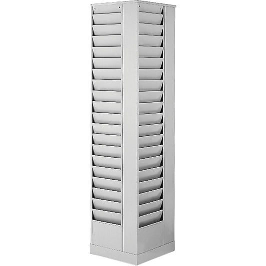 Literature Storage Racks, Rotating, 80 Slots, Steel, 14-1/8" W x 14 1/8" D x 66" H