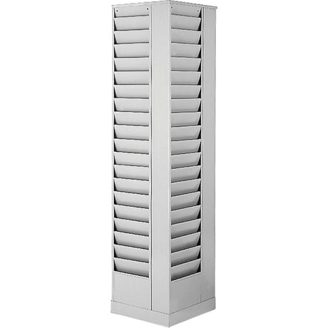 Literature Storage Racks, Rotating, 80 Slots, Steel, 14-1/8" W x 14-1/8" D x 66" H