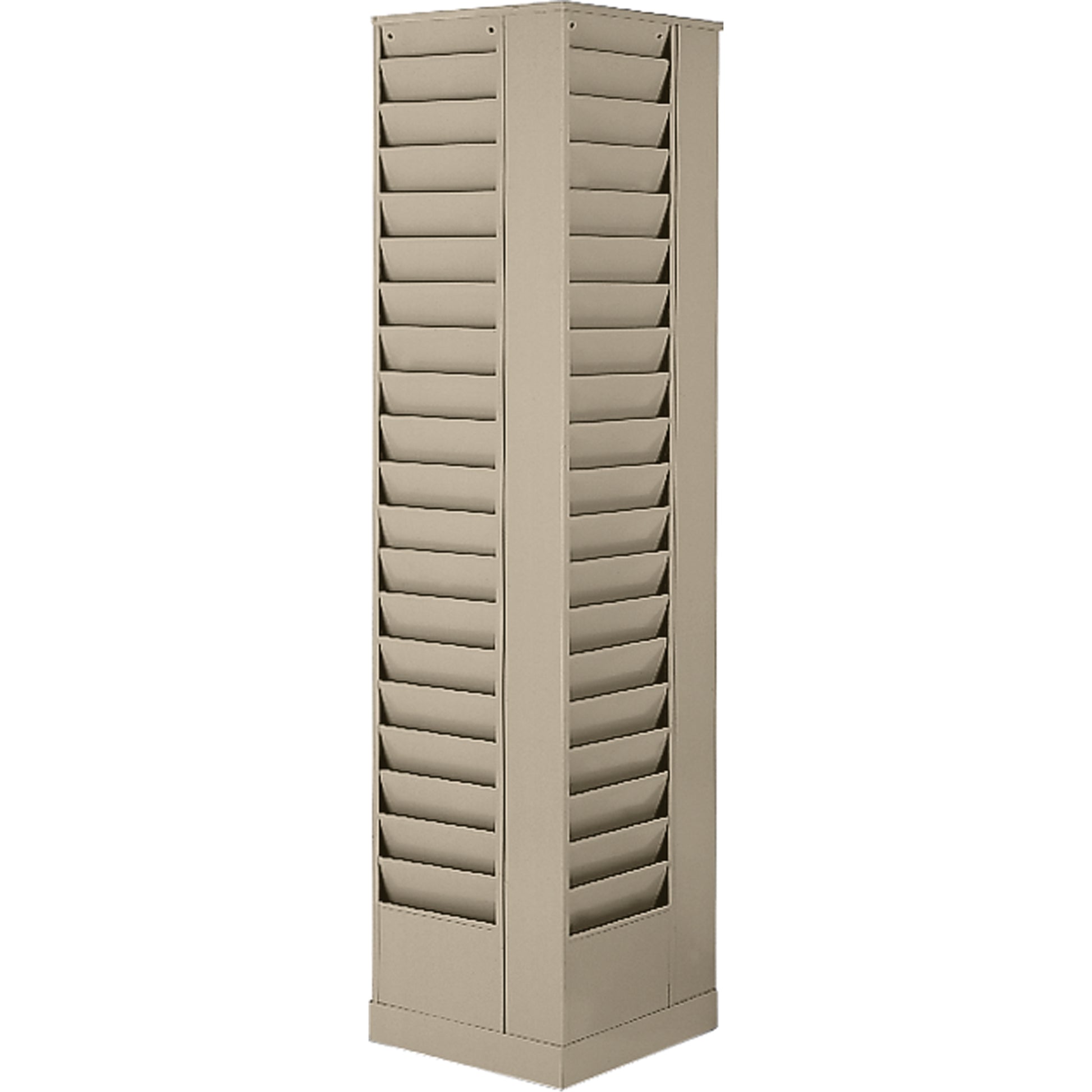 Literature Storage Racks, Rotating, 23 Slots, Steel, 14-1/8" W x 14-1/8" D x 66" H
