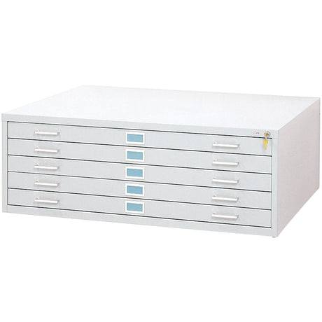 Steel Plan Files-5 Drawer, 5 Drawers, 53-3/8" W x 41-3/8" D x 16-1/2" H
