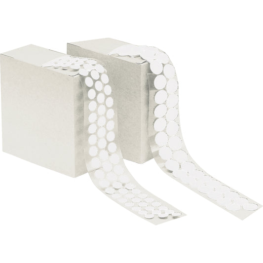 Fastener Dots, Loop, 1/2" Dia., Adhesive, White