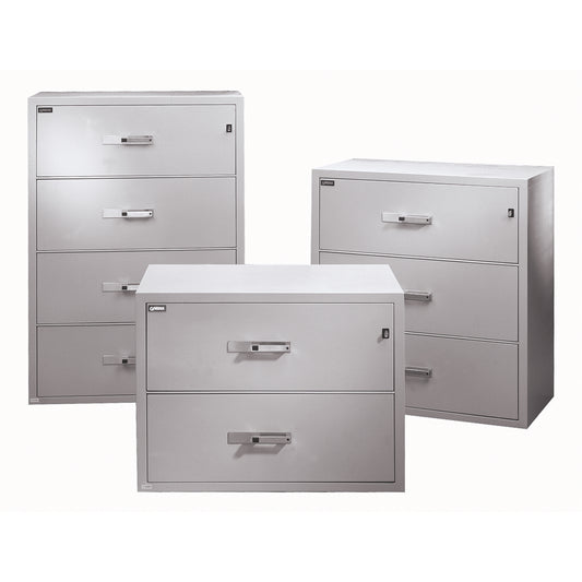 Fire Resistant Filing Cabinets, Steel, 4 Drawers, 38-3/4" W x 23-1/2" D x 55" H, Black