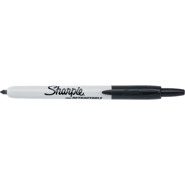 Retractable Permanent Marker, Fine, Black