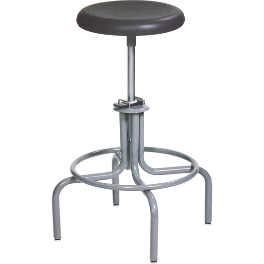 600 Series Stool, Stationary, Adjustable, 22" - 28", Polyurethane Seat, Black