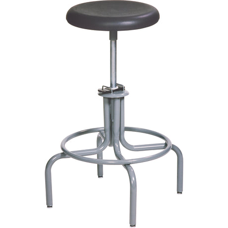 600 Series Stool, Stationary, Adjustable, 27" - 33", Polyurethane Seat, Black