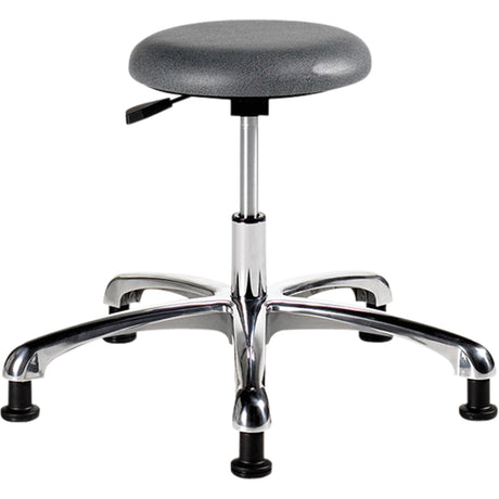 Anti-Microbial Work Stool for Intensive Use, Stationary, Adjustable, 12-1/2", Polyurethane Seat, Grey