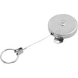 Self Retracting Key Chains, Chrome, 48" Cable, Mounting Bracket Attachment