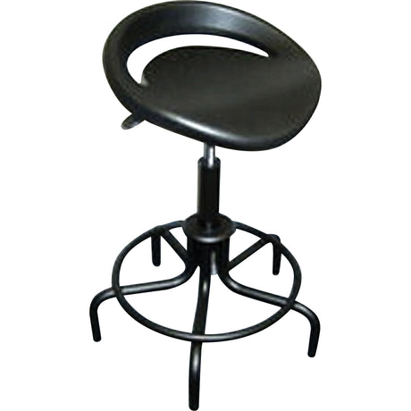 6000 Series Oversized Stool, Stationary, Adjustable, 25" - 30", Polyurethane Seat, Black