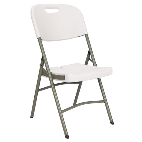 Folding Chairs, Polyethylene, White, 350 lbs. Weight Capacity