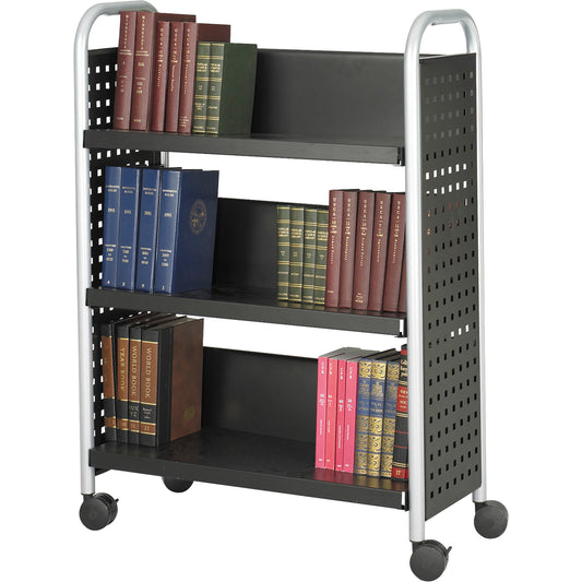 Scoot™ Book Carts, 200 lbs. Capacity, Black, 14-1/4" D x 33" L x 44-1/4" H, Steel