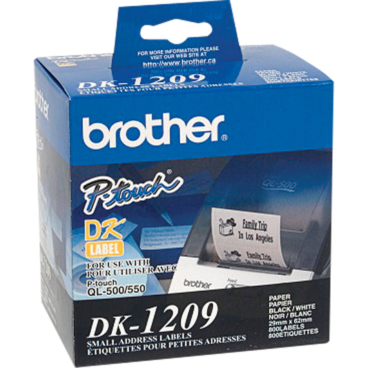 DK Series Address Labels, 1-1/8" W x 2-1/2" L, White