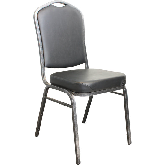 Stacking Chairs, Vinyl, 37" High, 275 lbs. Capacity, Black