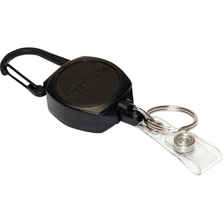 Self Retracting ID Badge and Key Reel, Zinc Alloy Metal, 24" Cable, Carabiner Attachment