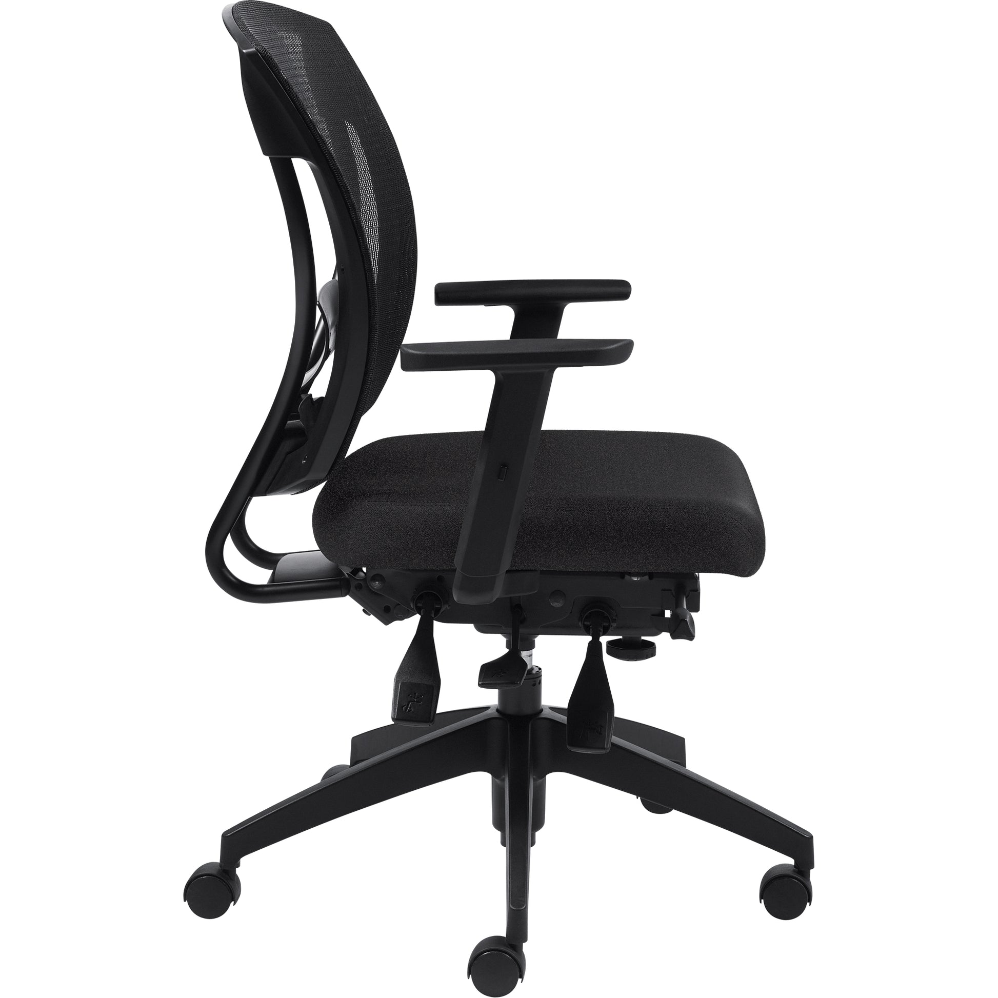 Multi-Tilter Arm Chairs, Fabric, Charcoal, 300 lbs. Capacity