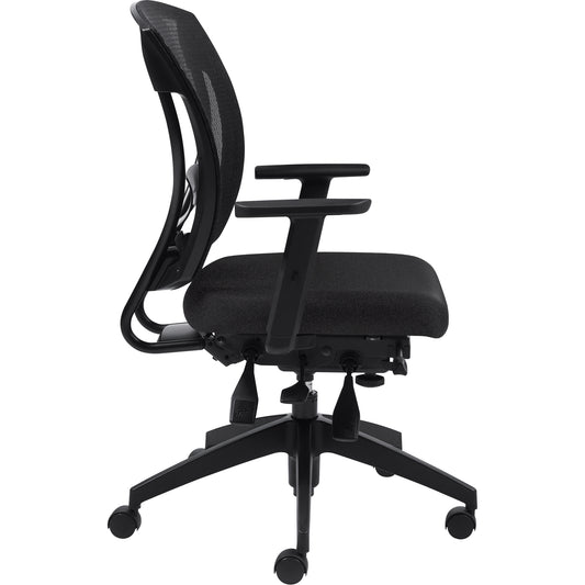 Multi-Tilter Arm Chairs, Fabric, Charcoal, 300 lbs. Capacity