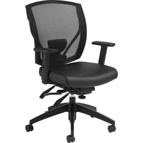 Multi-Tilter Arm Chairs, Vinyl, Black, 300 lbs. Capacity