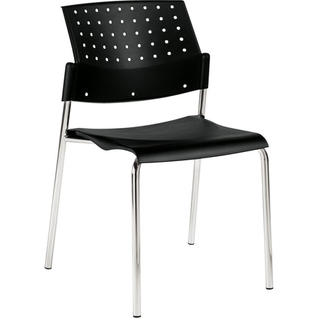 Armless Stacking Chair, Plastic, 33" High, 300 lbs. Capacity, Black