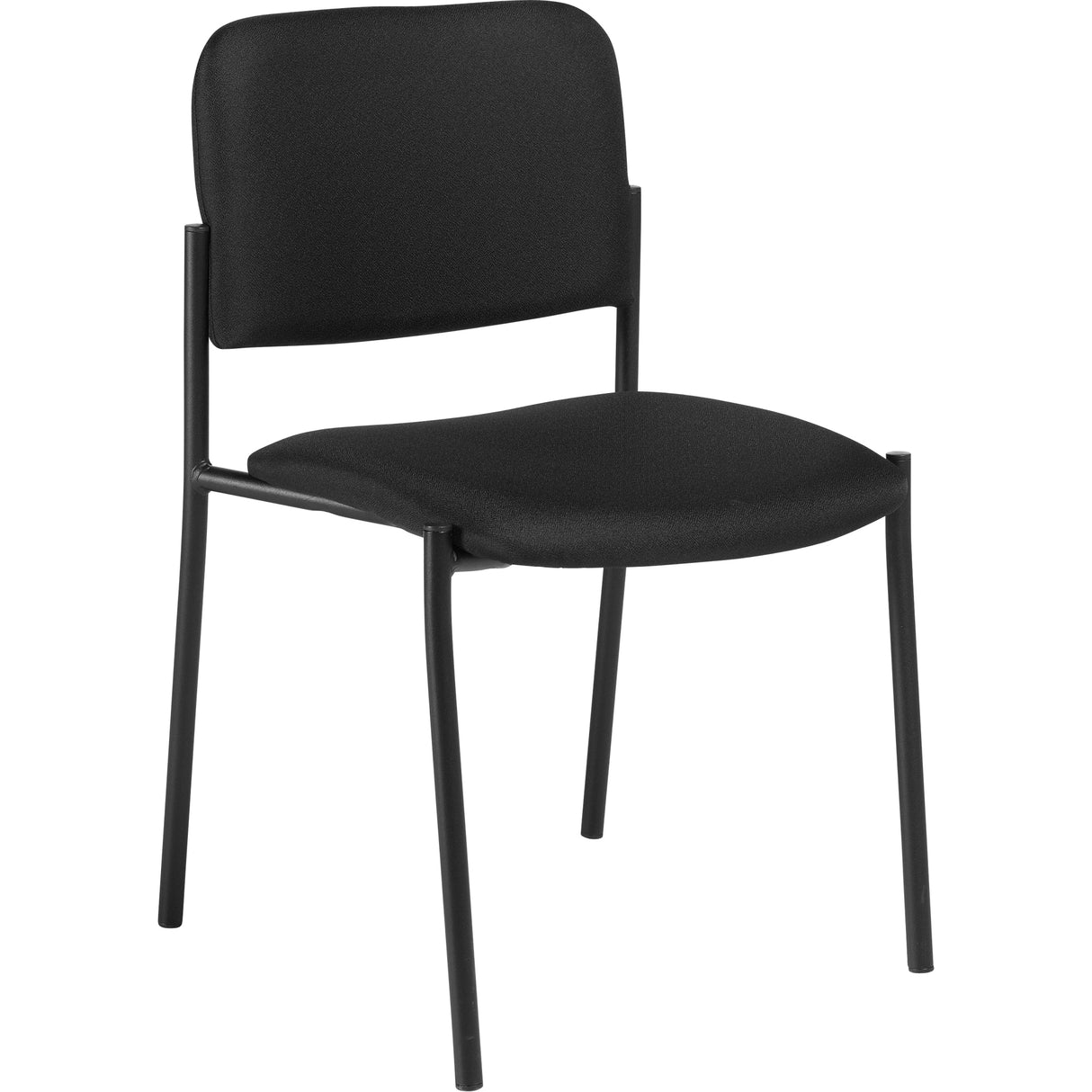 Armless Stacking Chairs, Fabric, 32" High, 300 lbs. Capacity, Black