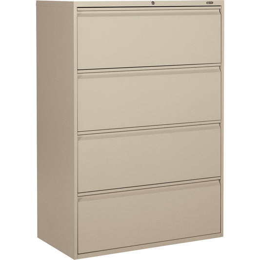 Lateral Cabinet, Steel, 4 Drawers, 36" W x 19-1/4" D x 52-6/100" H, Beige