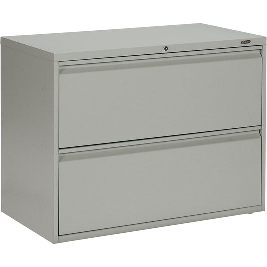 Lateral Cabinet, Steel, 2 Drawers, 36" W x 19-1/4" D x 27-31/100" H, Grey