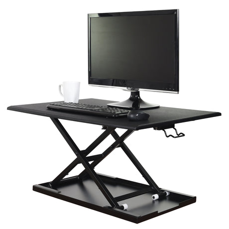 Adjustable Stand-Up Desk, Desktop Unit, 15-3/4" H x 31-1/2" W x 22-1/2" D, Black