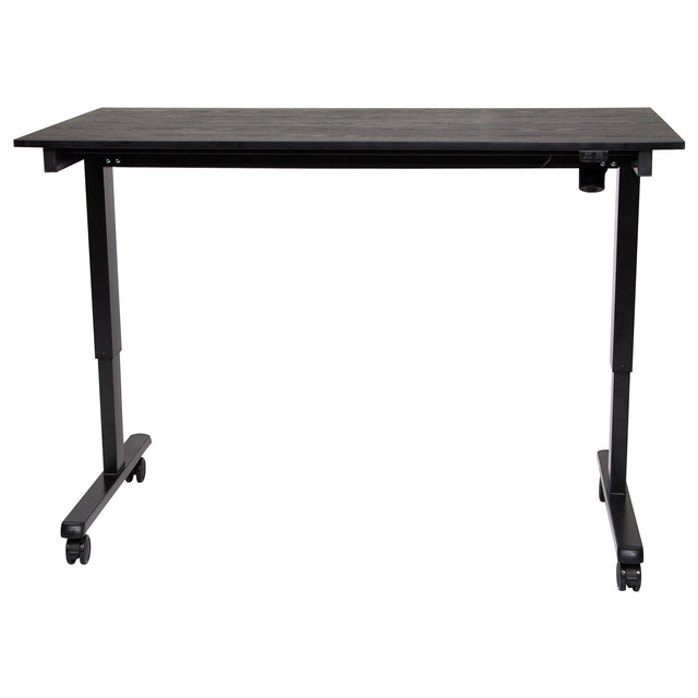 Adjustable Stand-Up Desk, Stand-Alone Desk, 45-1/4" H x 29-1/2" D, Black