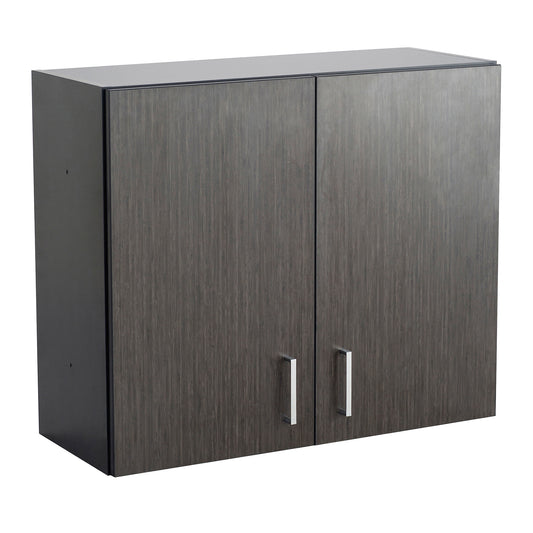 Modular Wall Cabinet, 30" H x 36" W x 15" D, 1 Shelves, Melamine, Asian Night/Black