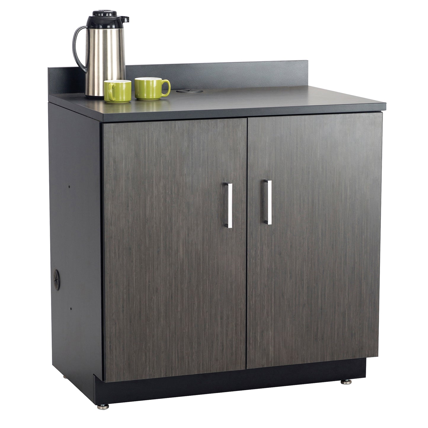 Modular Base Cabinet, Melamine, 2 Shelves, 39" H x 36" W x 25" D, Asian Night/Black