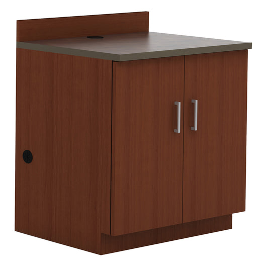 Modular Base Cabinet, Melamine, 2 Shelves, 39" H x 36" W x 25" D, Mahogany