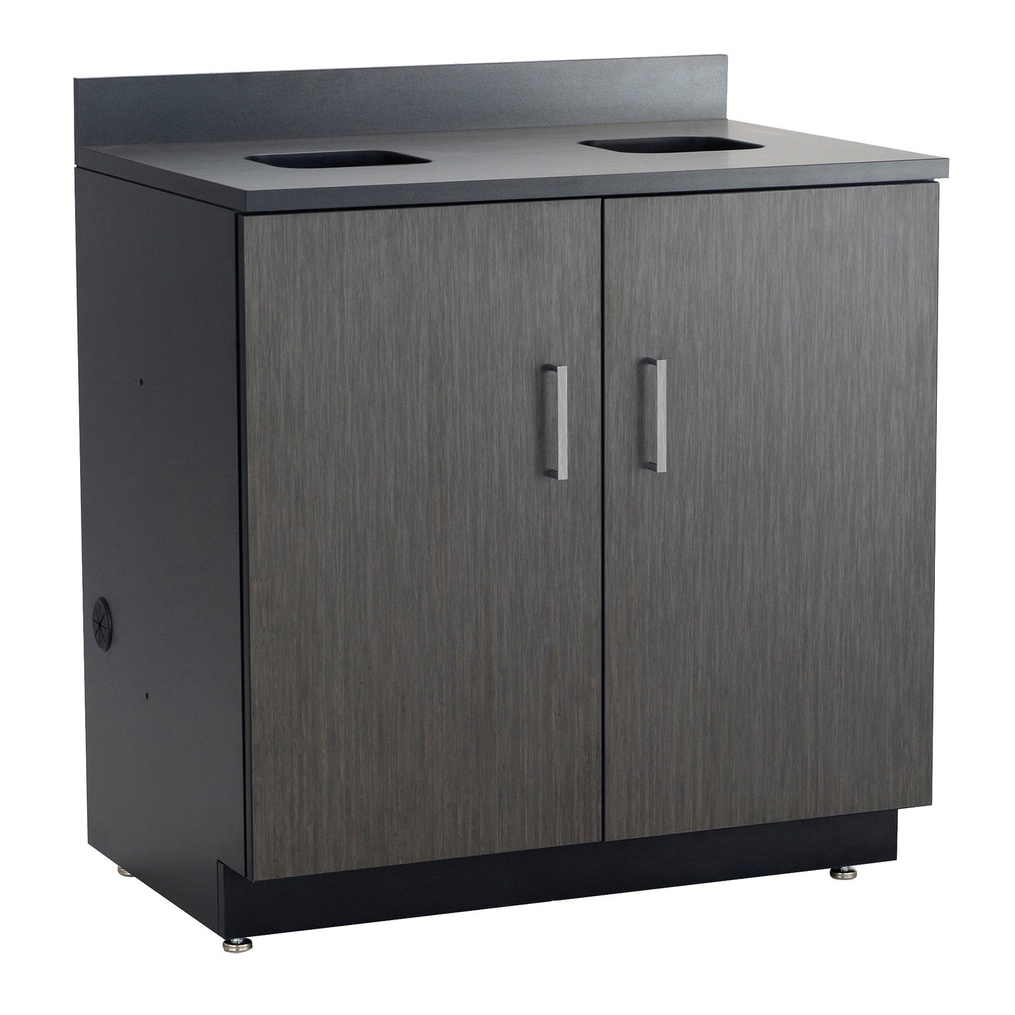 Modular Base Cabinet, Melamine, 39" H x 36" W x 25" D, Asian Night/Black